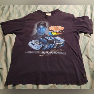 JEFF GORDON Short‎ Sleeve Graphic T-Shirt NASCAR Navy Blue Men's Size Large